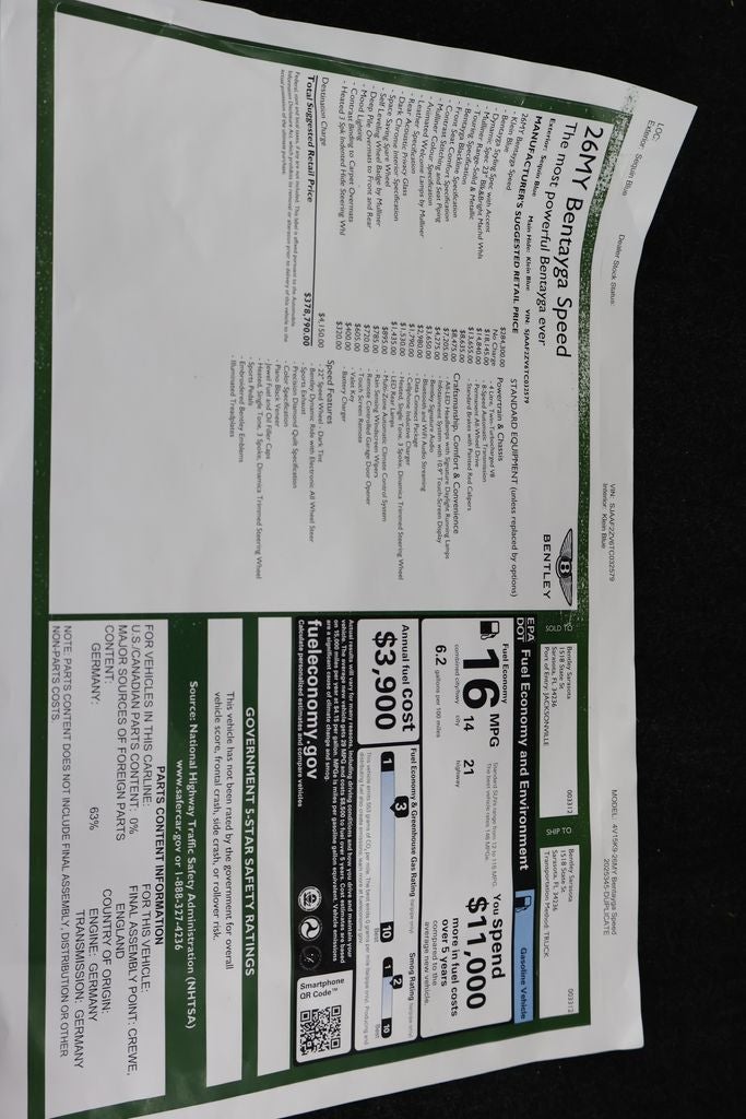 2026 Bentley Bentayga Speed