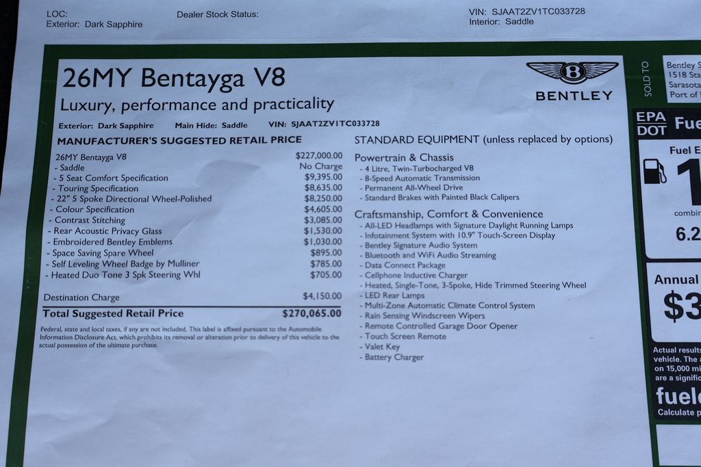 2026 Bentley Bentayga V8