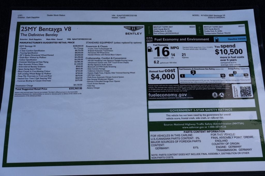 2025 Bentley Bentayga Base
