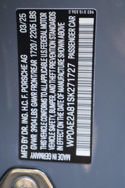 2025 Porsche 718 Cayman GT4 RS