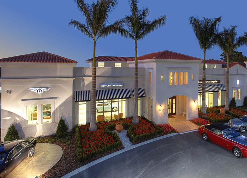 Bentley Tampa Bay building in evening