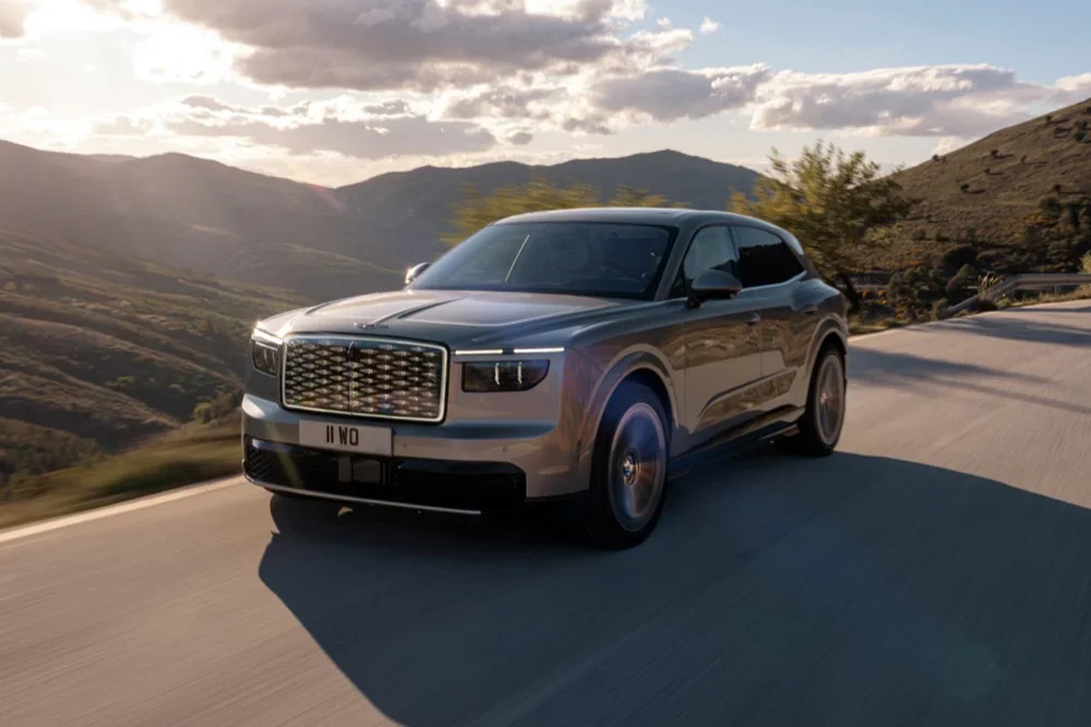 2028 Bentley Torcal in Astral driving on a mountain road
