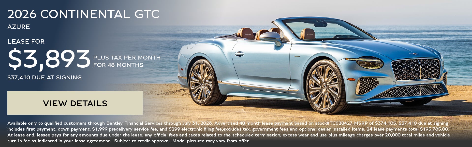 continental gt azure lease