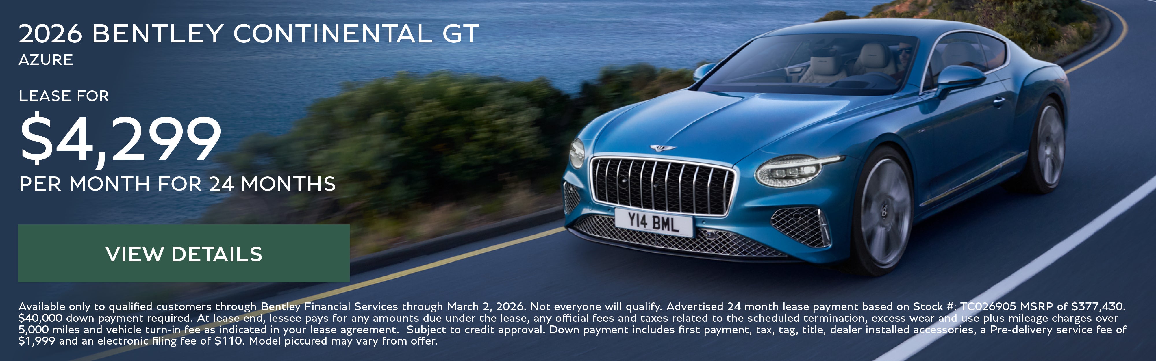 continental gt azure lease